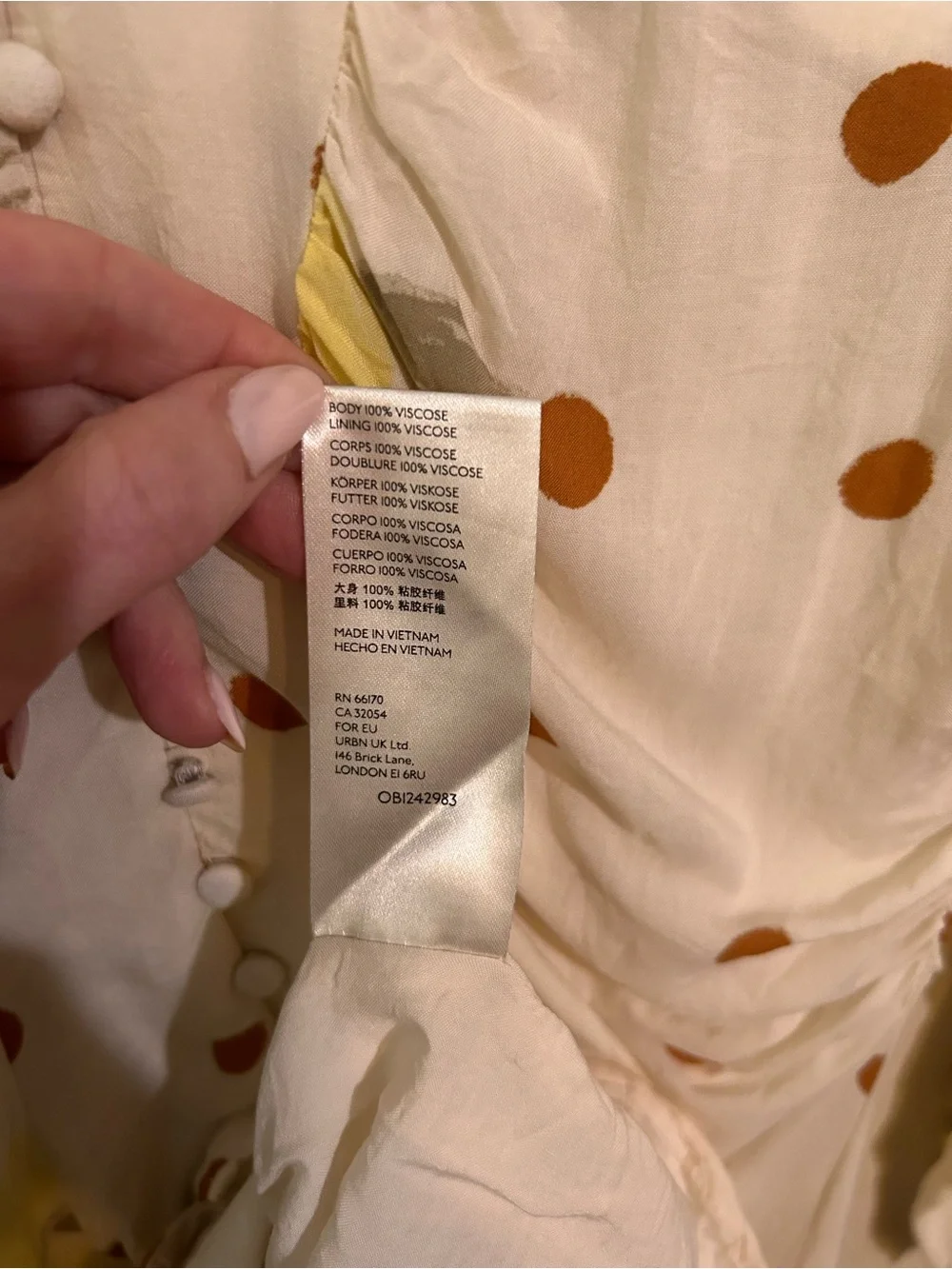 Free People Date Night Cream Floral Dot Long-Sleeve Mini Dress - Picture 9 of 9